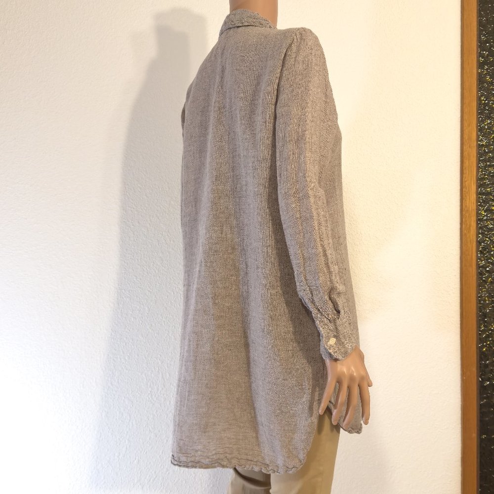 CP Shades Linen Cotton Button Down Tweed Texture Long Sleeve Shirt Women’s Small - Picture 6 of 14